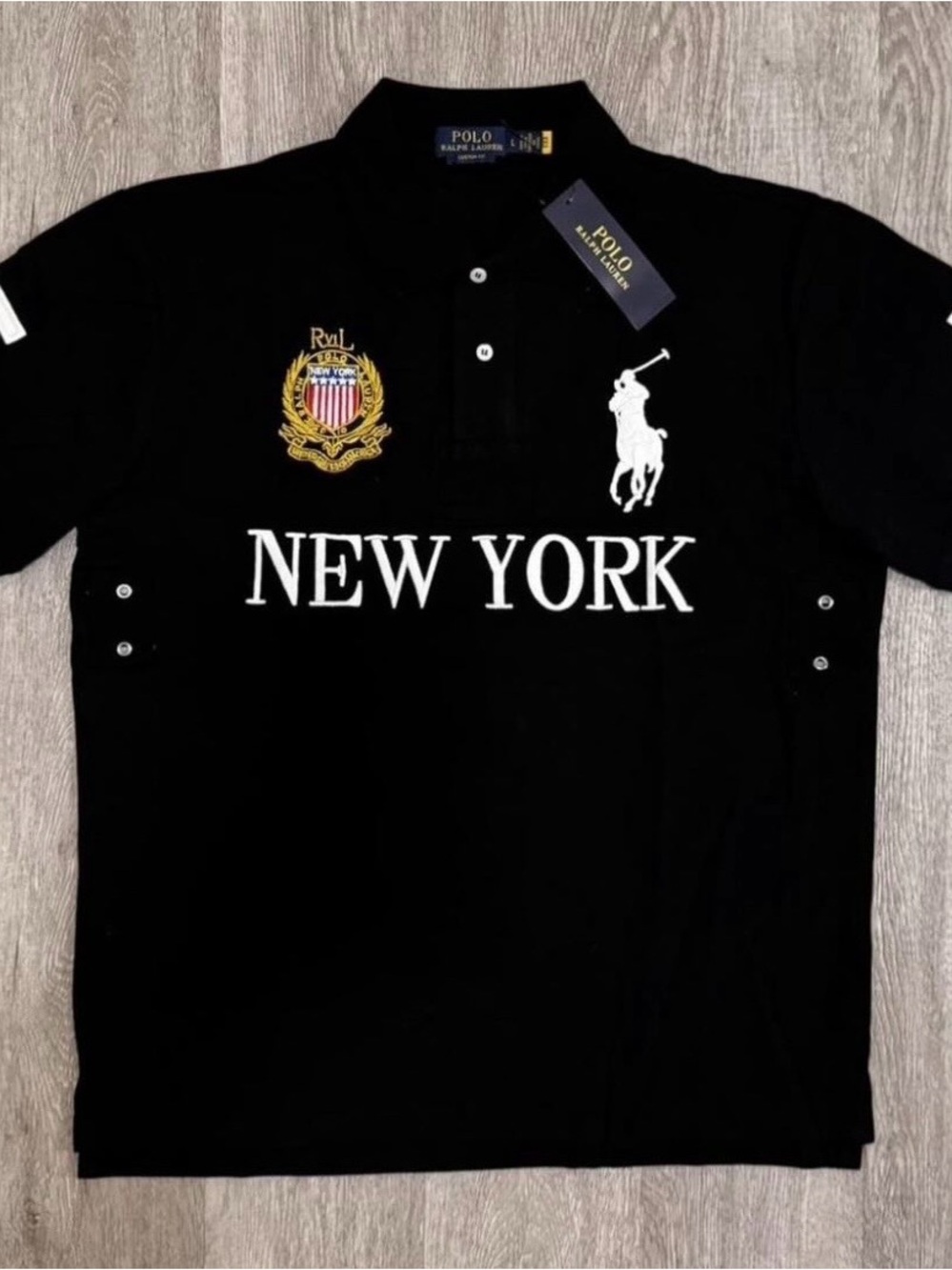 Polo by Ralph Lauren Black Polo Shirt with White Logos